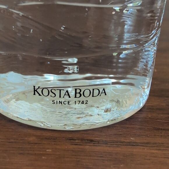 Kosta Boda Textured Crystal Glass Candleholder Modern Sweden Design - Picture 2 of 10